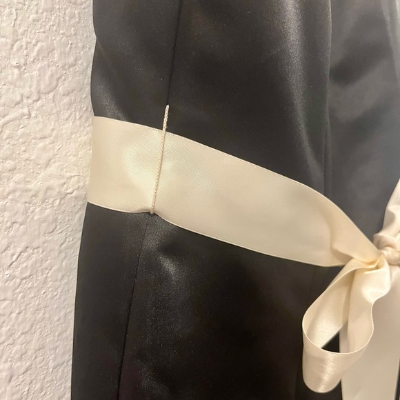 Gunne Sax Jessica McClintock formal black with white lace dress 7/8 vintage - Picture 7 of 11